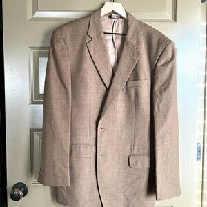Jos A Bank Mens Two-Button Blazer Wool Brown Sport Coat Jacket Size 44R